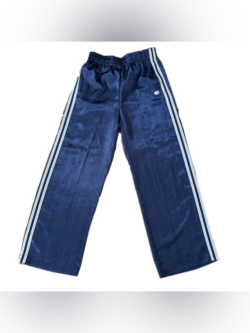 Champion Navy Track Pants with White Side Stripes